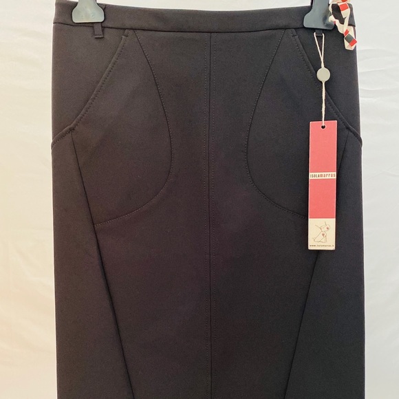 “I’m isola marras” black midi skirt pencil Sz. XL Crepe w. pockets NWT - Picture 3 of 7